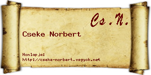 Cseke Norbert névjegykártya